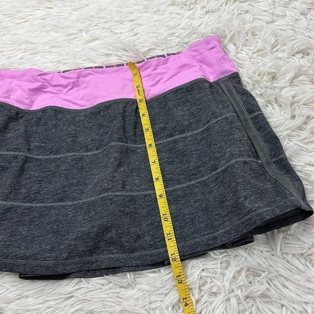 Lululemon Pace Rival Skirt *4-way Stretch Heathered Texture Printed Grey